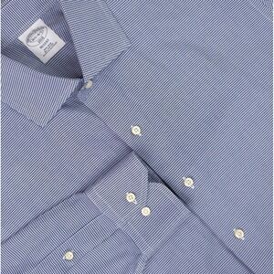 Brooks Brothers Shirt Mens 16.5 34/35 Blue Houndstooth Regent Spread Collar